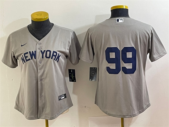 Women's New York Yankees #99 Aaron Judge Grey Cool Base Stitched Jersey(Run Small)